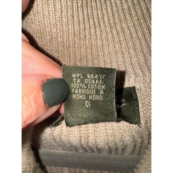 Eddie Bauer Mens Beige Ribbed Heavy Knit Cotton Half-Zip Sweater Cardigan Size L - Picture 4 of 7